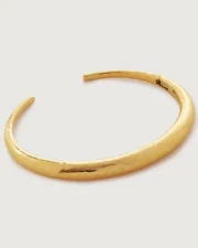 Gold thick open cuff necklace