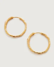 Pair of hammered gold hoop earrings