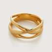 Polished gold crisscross ring