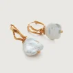 Gold earrings with large baroque pearls