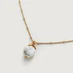 Gold chain necklace with baroque pearl pendant